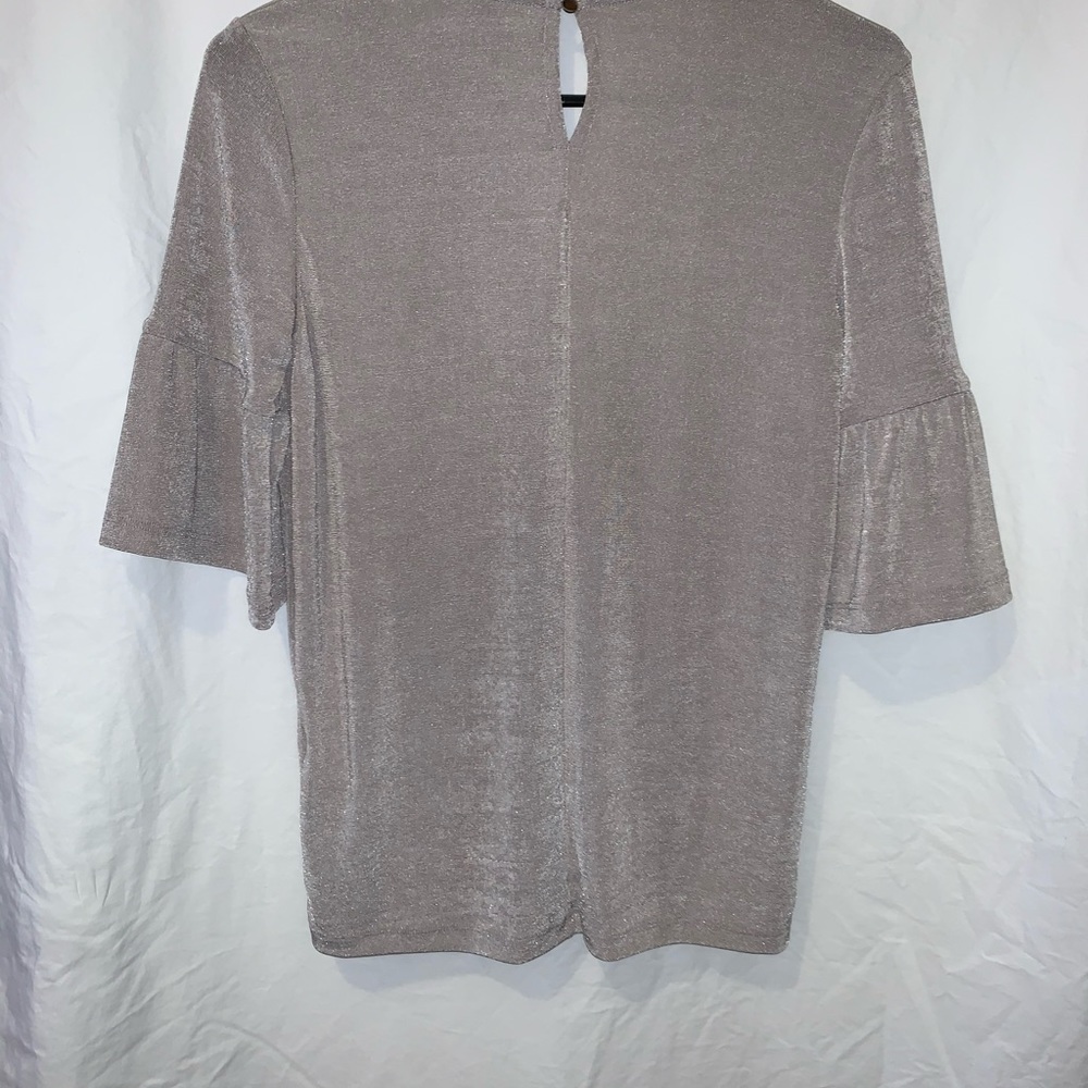 V neck flutter sleeve blouse